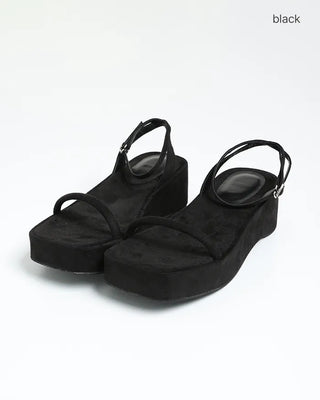 Slim strap wedge sole sandals