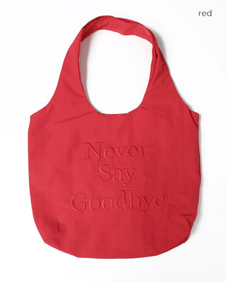Bold lettering stitch tote bag