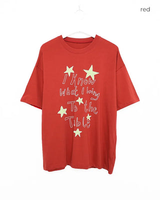Handwritten Star Lettering Over Half T-Shirt