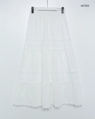 Panting detail long skirt