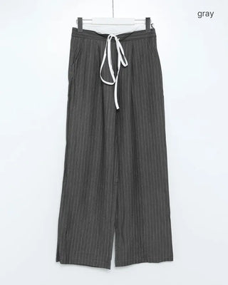 Layered pinstripe slacks