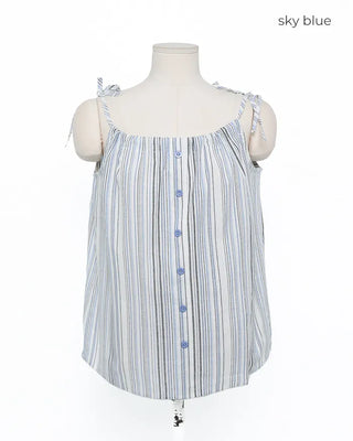 Striped button blouse