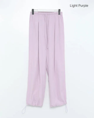 Colorful pintuck wide-leg pants