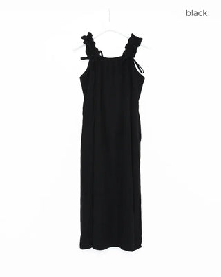 Shoulder Ribbon String Long Dress