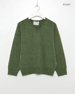 V-neck raglan knit
