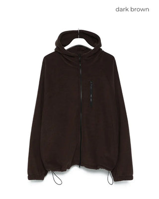 High-neck simple fleece hoodie