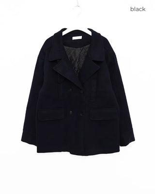 Throat latch quilted inner midi reef coat