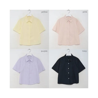 Cropped half-sleeve shirt