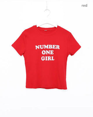 Lettering Cropped Short Sleeve T-Shirt