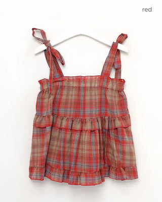 Checked sleeveless blouse