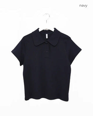 Round collar polo neck short-sleeved T-shirt