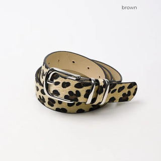 Leopard pattern pin belt