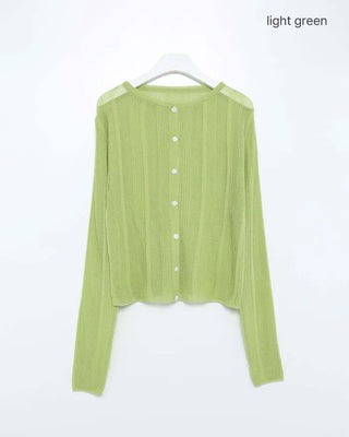 See-through ribbed cardigan