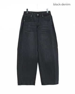 Side-tuck balloon denim