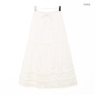 Long skirt with ruffled hem