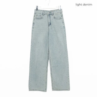 Cubic Wide Denim Pants