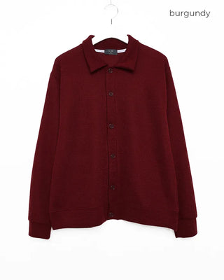 Button-collar knit cardigan