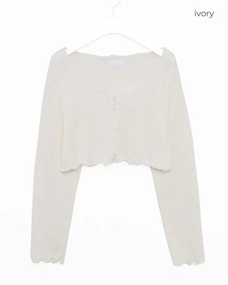 Sheer open cropped cardigan