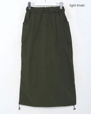 Side pocket nylon cargo skirt