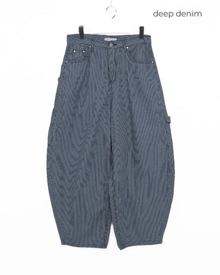 Pencil stripe balloon carpenter pants