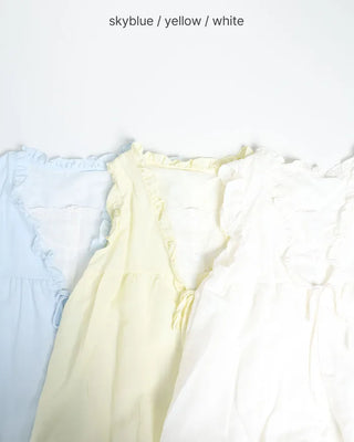 Layered frill ribbon blouse