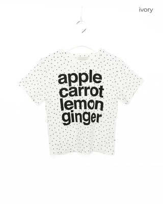 Star pattern lettering short-sleeved T-shirt