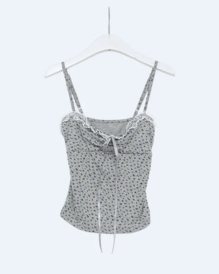 Flower camisole & cardigan set