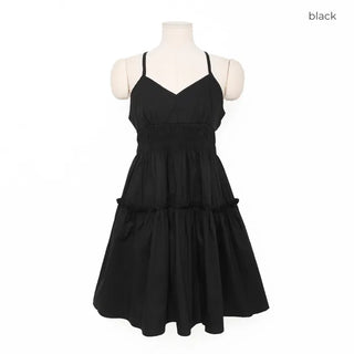 Black sleeveless mini dress