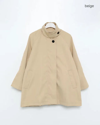 High-neck trench half coat