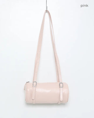 Faux leather buckle shoulder bag