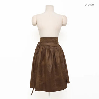 Suede wrap skirt
