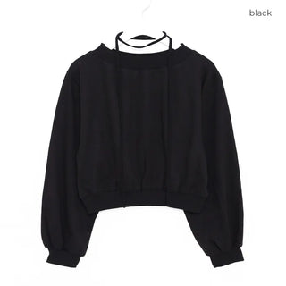 Choker One-Shoulder Sweatshirt