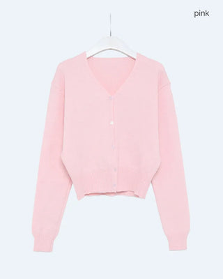 V-neck basic cardigan
