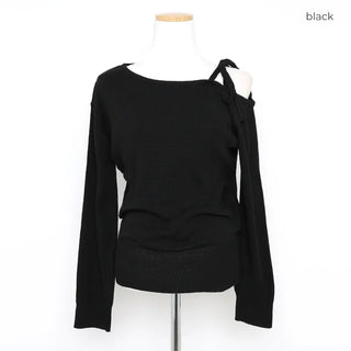 Strap-unbalanced shoulder knit