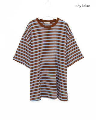 Two-tone border half-sleeve T-shirt