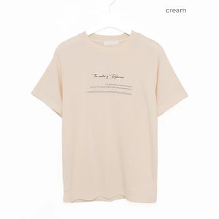 Lettering Tencel Half-Sleeve T-Shirt