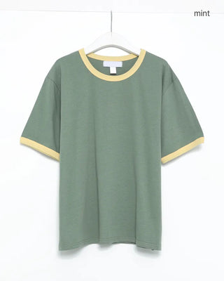 Color-blocked ringer T-shirt