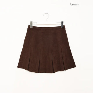 Corduroy pleated mini skirt
