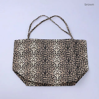 Leopard print cotton bag