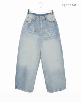 Vintage Washed Light Denim Pants