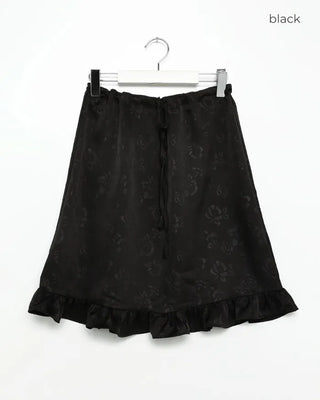 Flower frill midi skirt