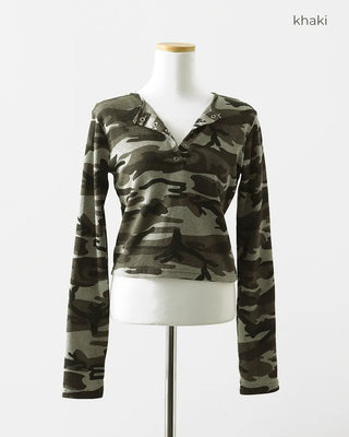 [4th Re-release] (ORIGINAL) Lettering Camo Long Sleeve T-Shirt