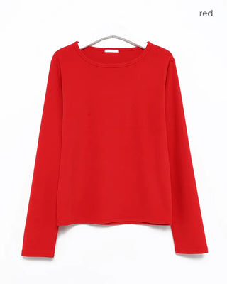 Scooped Neck Fleece Long T-Shirt