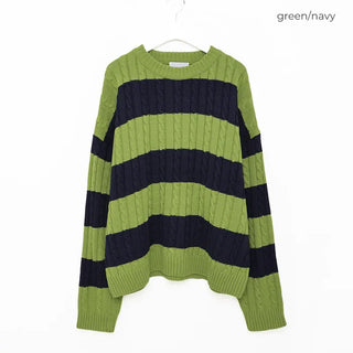(Unisex) Bold Border Cable Knit