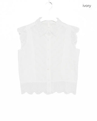 Wave Lace Sleeveless Shirt