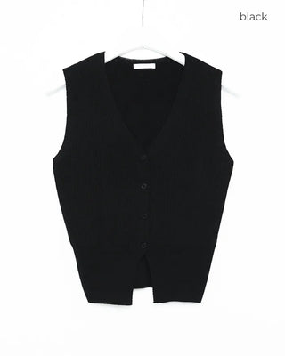 V-neck knit vest