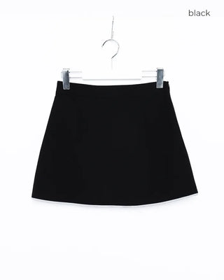 Two-tone mini wrap skirt
