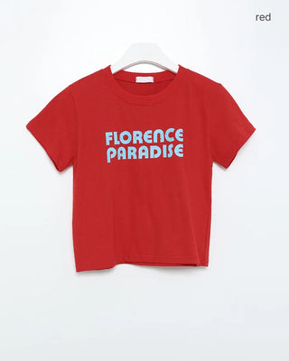 Pigment lettering half-sleeve T-shirt