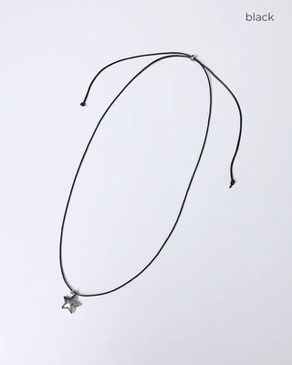 Black Cord Star Necklace