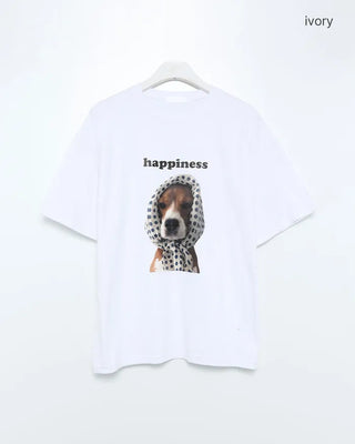 Scarf puppy point short-sleeved T-shirt